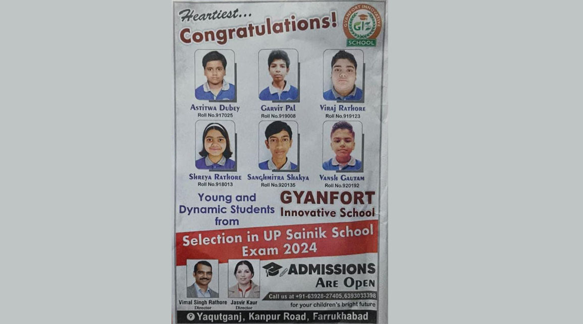 6 Gyanfort students aced the UP Sainik School Exam!